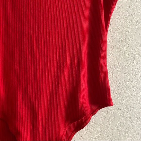 Garage Red Button Down Cami Bodysuit - Picture 9 of 9
